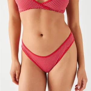 NWT Frankie’s Bikinis Dove Catalina Bikini Bottom in Scarlet Red Dot- Size Large thumbnail 4