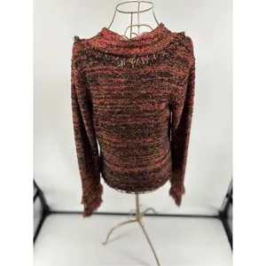 One Girl Who Anthropologie Double Breasted Tweed Fringe Knit Jacket Multicolor S thumbnail 6