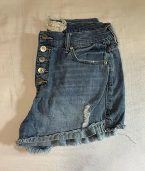 Altar'd State Button Up High waisted Jean shorts thumbnail 1