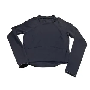 Lululemon Women's‎ 6 Hill And Valley Mock Neck Pullover Nocturnal Teal Crop thumbnail 2