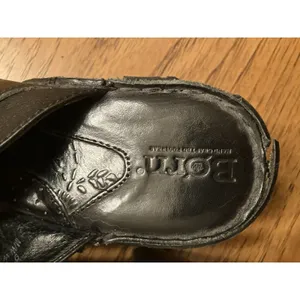 Børn Maya Women's Black Leather Slip-On Mule Comfort Block Heel Size 9 M thumbnail 8