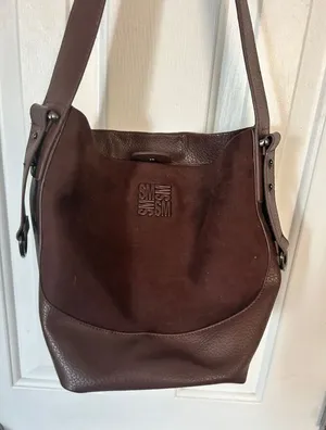 Steve Madden Coffee Brown Faux Leather BMonte Bucket Shoulder Bag boho thumbnail 1
