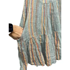 Free People One Maia Wrap Dress Women's Size Small Gauzy‎ Striped Flowy #K13-1 thumbnail 4