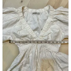 Abercrombie & Fitch Women XS Linen Blend Peplum Top Boho Cottage Boho Chic thumbnail 10