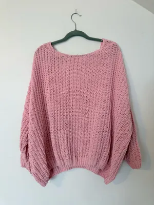 Light Pink Chunky Knit Sweater thumbnail 2