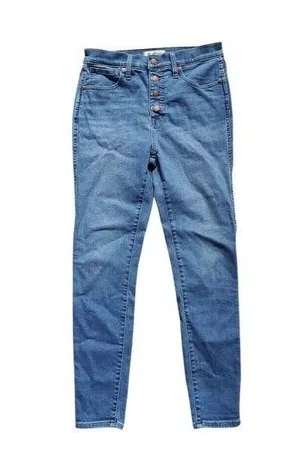 Madewell Jeans Women 28 High Rise Skinny 10" Med Wash Pants Classic EUC thumbnail 1