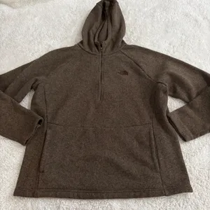 North Face Hoodie Womens XL Brown Fleece 1/4 Zip Gorpcore Hiking Outdoors Preppy thumbnail 2