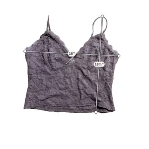 Faded Rose Floral Lace Camisole V-Neck Spaghetti Strap Tank Top Juniors‎ Large thumbnail 3