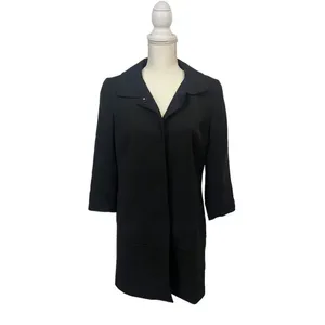 Banana Republic Women's Black Overcoat Size Small 3/4 Sleeve‎ Mid-Length Elegant thumbnail 2