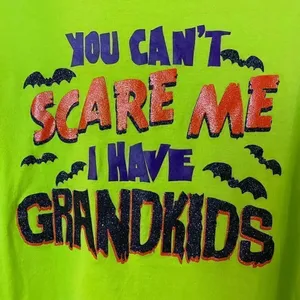 Halloween " You Can't Scare Me" Grandma Glitter Cotton Top Size XL thumbnail 8