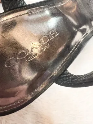 Coach Black Vegan Leather Crisscross Platform Stiletto Heel Dani Sandals Size 6 thumbnail 8
