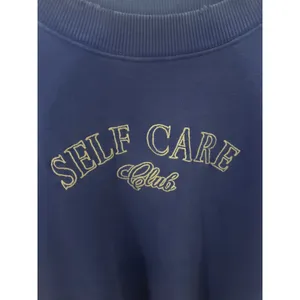 Aerie Blue Self Care Club‎ Crewneck Sweatshirt Distressed Oversized XS thumbnail 2