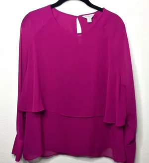 Belle & Sky Layered Long Sleeve Blouse Size Medium thumbnail 1