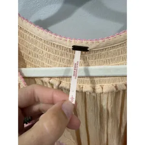 Free People Wind Willow Mini Dress Embroidered Boho Tunic Size Large thumbnail 3
