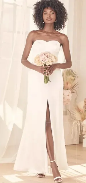 Lulus Eternal Infatuation White Satin Strapless Maxi‎ Dress Size XS thumbnail 1