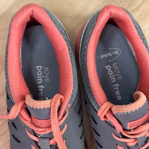 Vionic Venture Orthotic Mesh Low Top Lace Up Sneakers Grey‎ Coral Orange 9 thumbnail 9