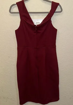 Lulus Large Burgundy Classic Glam Off The Shoulder Formal Bodycon Zip Up Dress thumbnail 3