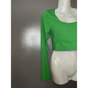 OFFLINE By Aerie Shirt Womens Medium Green Real Me Scoop Back Cropped Top thumbnail 3