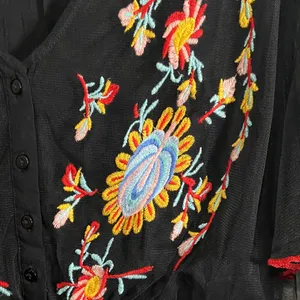 True Destiny Black Dress with Colorful Embroidery thumbnail 4