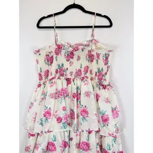 LoveShackFancy Womens Dress Elise Midi Smocked Floral Layered Cottagecore XL thumbnail 10