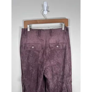 Blank NYC FRANKLIN IN ZINFANDEL Cargo Pants Women 27 Brown Faux Suede Wide Leg thumbnail 8