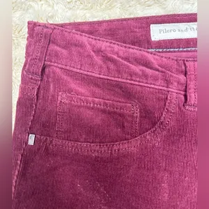 Anthropologie Pilcro and the Letterpress Serif burgundy corduroy skinny pants thumbnail 4