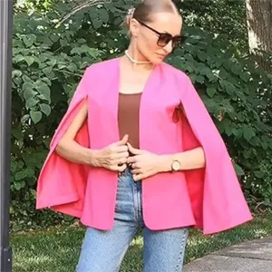 ZARA CAPE BLAZER JACKET W/ SLITS BLOGGERS pink NEW thumbnail 2
