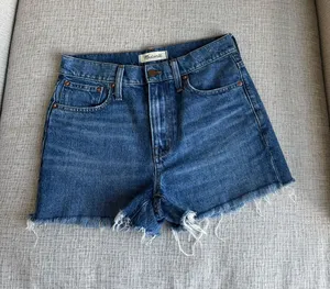 Relaxed midi denim shorts thumbnail 1
