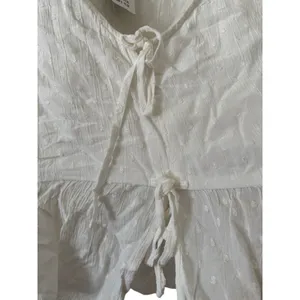 NWT Hollister Women’s White Swiss Dot Tie Front Peplum Blouse Long Sleeve XS thumbnail 8