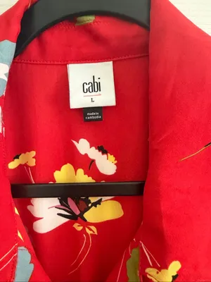 CAbi Midi Dress Afternoon Floral Fit & Flare Puff Sleeve Pockets Size L thumbnail 8