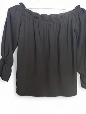LULUS Women’s All in Good Fun Black Off-the-Shoulder Top Blouse Size Small thumbnail 9