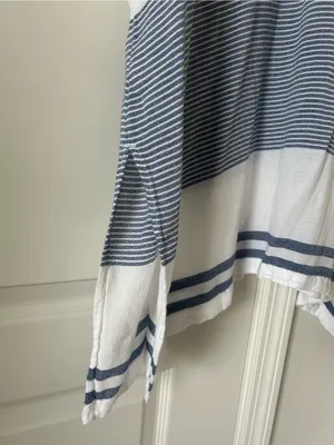 Southern Tide White & Blue V-Neck Striped Tunic Cover-up thumbnail 7