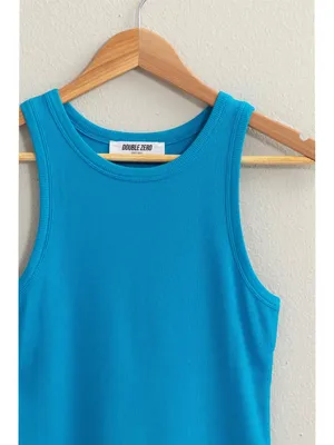 NWT Double Zero Ribbed Fitted Tank Blue Size Medium thumbnail 2
