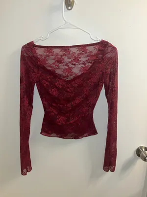 Out From Under Red Lace Top thumbnail 4