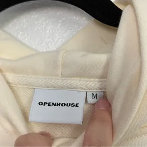 Openhouse Out of Office Cream Hoodie Sweatshirt Medium thumbnail 4