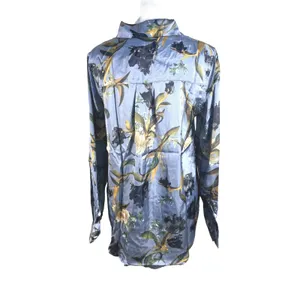 Elie‎ Elie Tahari Womens Blue Floral Satin Button Down Blouse Size Small NWT thumbnail 2
