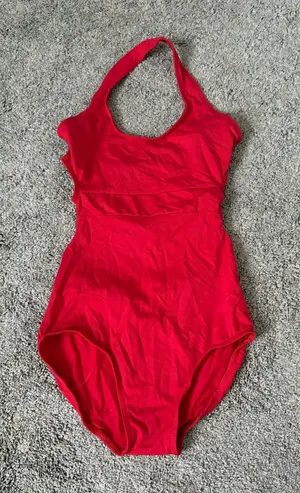 Balera Red Halter Ballet Leotard with cut outs on back Size XS thumbnail 1