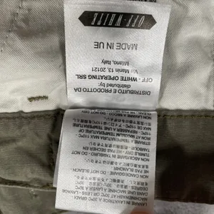 Off White Shorts Womens 26 Green Flower Embroidery Cargo Streetwear Military thumbnail 5