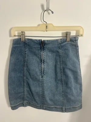 Free People Denim Mini Skirt Modern Femme Blue thumbnail 6