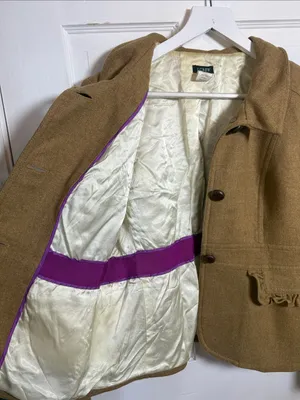 J. Crew Women’s Wool-Blend Jacket with Ruffle Trim in Camel Tan W2535 Sz 12 thumbnail 5
