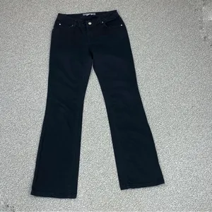 Zara Jeans‎ Womens 8 Black Beaded Back Pocket Straight Leg Low Rise Stretch thumbnail 2