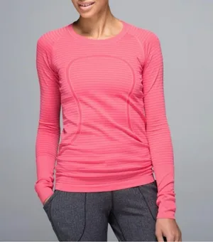 Lululemon Swiftly Tech Long Sleeve Top Rugby Stripe Tonal Heathered Boom Juice 4 thumbnail 1