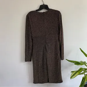 Lauren Ralph‎ Lauren Metallic Gold Black Ruched Sheath Dress Size 10 thumbnail 7