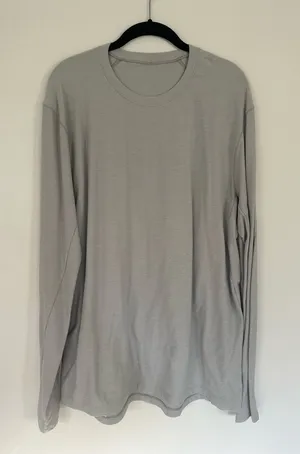Lululemon Surge Warm Long Sleeve Heathered Sea Salt XL thumbnail 1