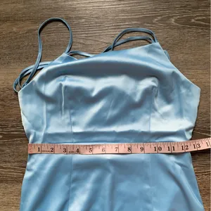 NWT Charcoal Baby Blue Spaghetti Strap One Wish Maxi Dress 6 thumbnail 4