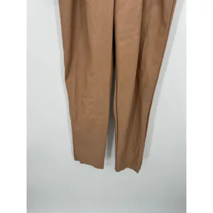 Do + Be‎ Womens Tan Faux Leather High Waisted Paperbag Pants Sz S NWT thumbnail 4