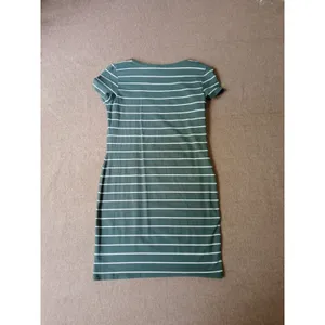 H&M Basic T-Shirt Dress Womens Green White Stripes Size Medium thumbnail 6
