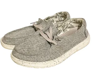 Hey Dude Wendy Linen Size 7 Loafers Gray Woven Slip On Flats Shoes thumbnail 1