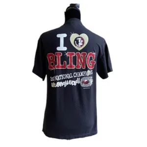 Delta FSU Florida State Seminoles Unisex Tee Size Medium Bling 2013‎ National Champion thumbnail 3