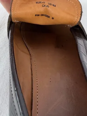 & Other Stories Croc Embossed Block‎ Heel Loafers in Dark Brown Size 10.5 thumbnail 9